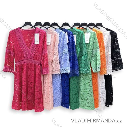 Women's Lace Long Sleeve Women's Dress (S / M ONE SIZE) ITALIAN FASHION IMPHD224831