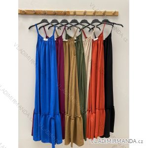 Šaty letní dlouhé na ramínka dámské (S/M ONE SIZE) ITALSKÁ MÓDA IMPDY22LS15705/6091