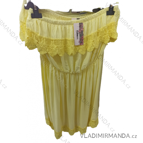 Summer dress with lace carmen women (L / XL / 2XL ONE SIZE) ITALIAN FASHION IM722101