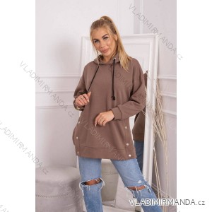 Insulated sweatshirt with mocca snaps