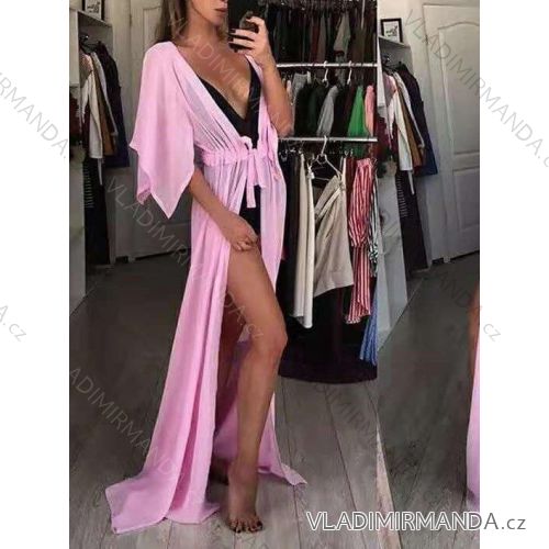 Summer plaid bathrobe bathrobe long sleeve women (S / M ONE SIZE) ITALIAN FASHION IMM22923