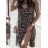 Summer chiffon summer dress with leopard straps (S / M ONE SIZE) ITALIAN FASHION IMM22950