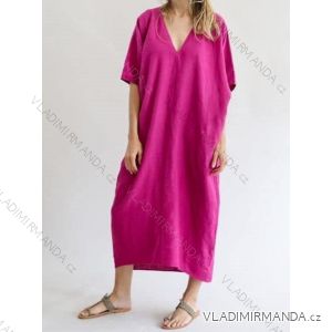 Maxi Summer Oversized Short Sleeve Dress Women's (S / M ONE SIZE) ITALIAN FASHION IMM2253539CREP