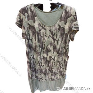 Oval Short Summer Short Sleeve Women's Camouflage Dress (S/M ONE SIZE) ITALIAN FASHION IMN22026