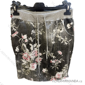 Sukně letní krátká bavlněná dámská (S/M/L ONE SIZE) ITALSKÁ MÓDA IMN22046