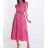 Women's Long Summer Dress With Belt Short Sleeve (S/M ONE SIZE) ITALIAN FASHION IMPDY22LS11896