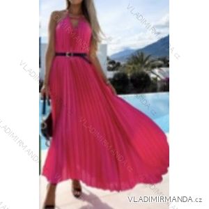 Women's Long Summer Satin Strapless Dress (S/M ONE SIZE) ITALIAN FASHION IMWB22079