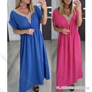 Women's Long Summer Short Sleeve Dress (S / M ONE SIZE) ITALIAN FASHION IMWB22026