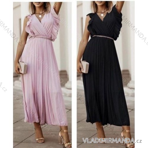 Women's Long Elegant Chiffon Sleeveless Dress (S/M ONE SIZE) ITALIAN FASHION IMWB22121