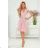 385-1 WENDY Pleated dress with an envelope neckline - powder pink