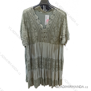 Women's Plus Size Summer Lace Short Sleeve Dress (XL/2XL/3XL ONE SIZE) ITALIAN FASHION IMN22060