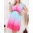 Women's Plus Size Summer Chiffon Short Sleeve Dress (XL/2XL/3XL ONE SIZE) ITALIAN FASHION IMWGM22OMBRE