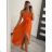 Women's Lace Summer Strapless Dress (UNI S-M) ITALIAN FASHION IMM20304 S/M Orange