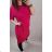 Classic Warm Long Sleeve Dress Women's (M / L ONE SIZE) ITALIAN FASHION IM42111803 dark pink XL/2XL