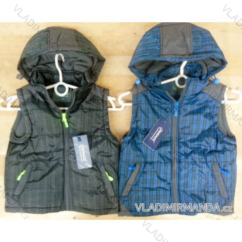 Sleeveless jacket insulated children's boys hood (98-128) GRACE S41123
