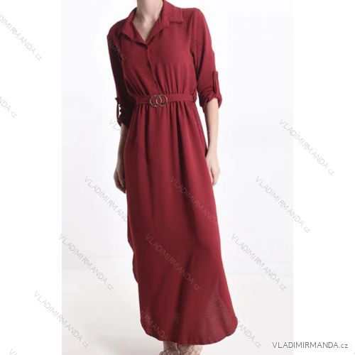 Women's Short Sleeve Summer Shirt Dress With Belt (S/M/L ONE SIZE) ITALIAN FASHION IMC22502