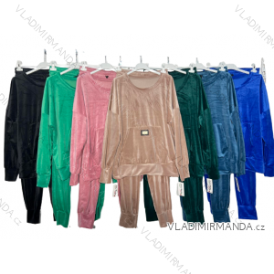 Women's Tracksuit Velvet Sweatshirt and Sweatpants Set (M/L/XL ONE SIZE) ITALIAN FASHION IM422901