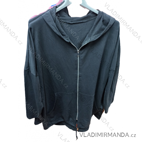 Women's Long Sleeve Weak Zip Hoodie (L/XL/2XL ONE SIZE) ITALIAN FASHION IMB22181