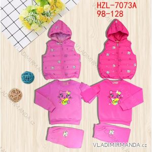 Set of vest with hood, sweatshirt and sweatpants for children's girls (98-128) ACTIVE SPORT ACT22HZL-7073A