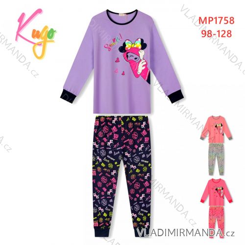 Children's long pajamas for girls (98-128) KUGO MP1758