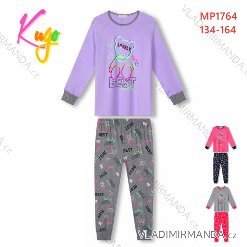 Girls' long pajamas (134-164) KUGO MP1764