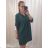 Tunic Shirt Extended With Belt 3/4 Long Sleeve Women's Plus Size (L/XL/2XL ONE SIZE) ITALIAN FASHION IMH22883