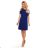 359-3 A trapezoidal dress with frills on the shoulders - royal blue