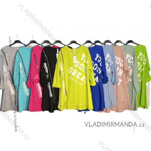 Shirt 3/4 sleeve ladies strip (4XL/5XL ONE SIZE) ITALSKÁ MÓDA IM422026