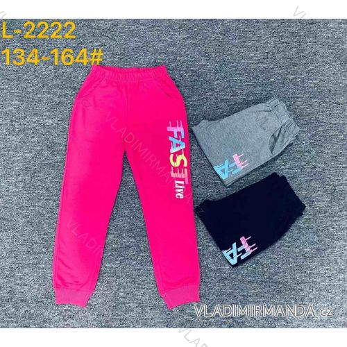 Girls' long slim tracksuits (134-164) SEASON SEZ22L-2222