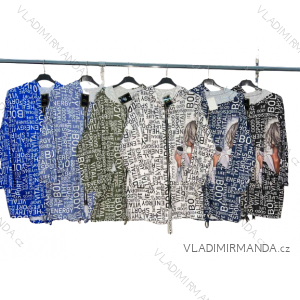 Shirt 3/4 sleeve ladies strip (4XL/5XL ONE SIZE) ITALSKÁ MÓDA IM422026