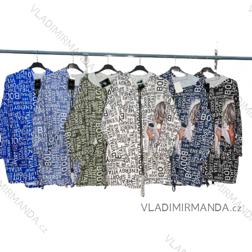 Shirt 3/4 sleeve ladies strip (4XL/5XL ONE SIZE) ITALSKÁ MÓDA IM422026