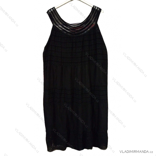 Šaty letní krajkové na ramínka dámské (S/M ONE SIZE) ITALSKÁ MÓDA IMPLI2290752 black S/M