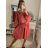 Women's Warm Long Sleeve Dress (L / XL ONE SIZE) ITALIAN FASHION IM422BETY red M / L