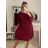 Women's Warm Long Sleeve Dress (L / XL ONE SIZE) ITALIAN FASHION IM422BETY red M / L