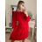 Women's Warm Long Sleeve Dress (L / XL ONE SIZE) ITALIAN FASHION IM422BETY red M / L