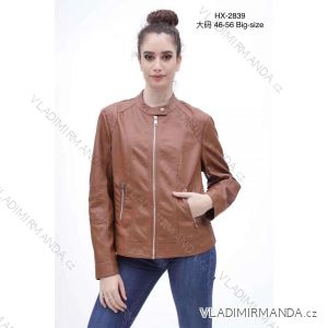 Women's Plus Size Long Sleeve Leather Jacket (46-48-50-52-54-56) ITALIAN FASHION IMM22HX-2839