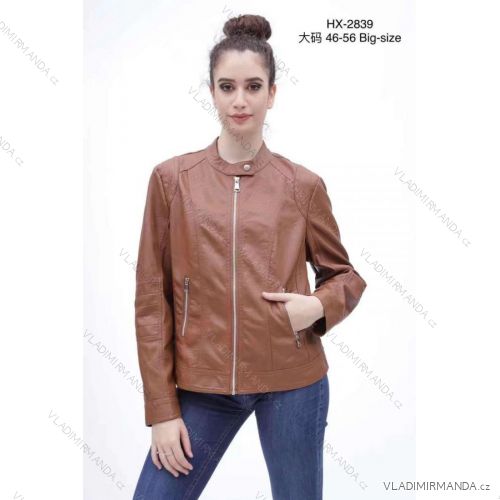 Women's Plus Size Long Sleeve Leather Jacket (46-48-50-52-54-56) ITALIAN FASHION IMM22HX-2839