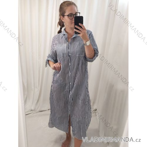 Shirt Dress 3/4 Sleeve Ladies (UNI XS-M) ITALIAN FASHION IM120068