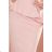 192-13 Elegant midi dress with frill - powder pink