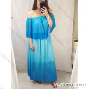 Šaty letní dlouhé carmen šifon duhové dámské nadrozměr (XL/2XL ONE SIZE) ITALSKÁ MÓDA IM42295108