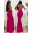 Women's elegant long dress with straps (S/M ONE SIZE) ITALIAN FASHION IMM22LS9714