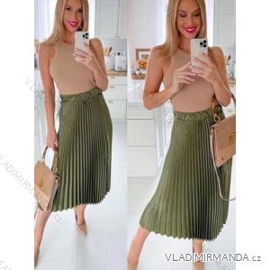 Women's Long Satin Pleated Skirt (S/M ONE SIZE) ITALIAN FASHION IMM22FS22091