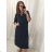 Women's Plus Size Long Sleeve Dress (XL/2XL ONE SIZE) ITALIAN FASHION IMC22546 XL/2XL black