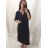 Women's Plus Size Long Sleeve Dress (XL/2XL ONE SIZE) ITALIAN FASHION IMC22546 XL/2XL black