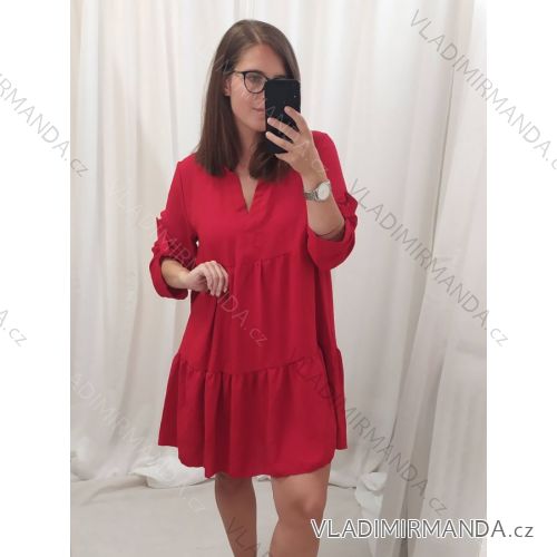 Short sleeve dress womens oversize (UNI S / L) ITALIAN FASHION IMD20138 XL/2XL red