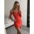 Elegant mini strapless dress for women (S / M ONE SIZE) ITALIAN FASHION IMWD221538 S/M red