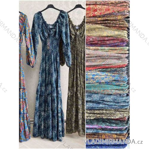 Women's Long Stretch Sleeveless Summer Dress (S / M / L ONE SIZE) ITALIAN FASHION IMWC222492