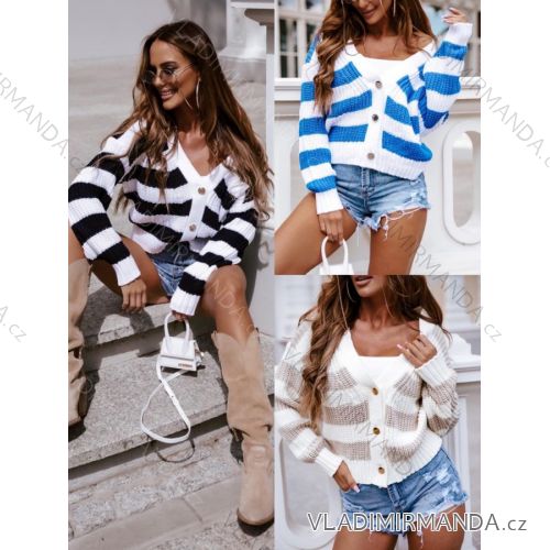 Women's Long Sleeve Button Up Sweater (S/M ONE SIZE) ITALIAN FASHION IMPLI229061