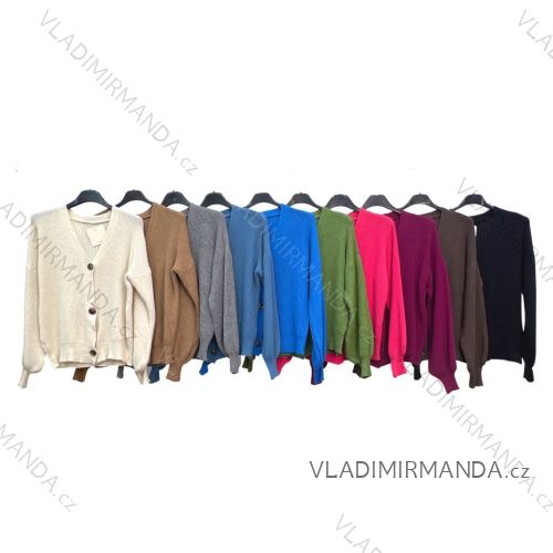 Women's Long Sleeve Button Up Sweater (S/M ONE SIZE) ITALIAN FASHION IMPLM22863000105