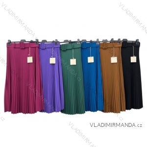 Women's long pleated skirt with belt (S/M ONE SIZE) ITALIAN FASHION IMPLM22200600085